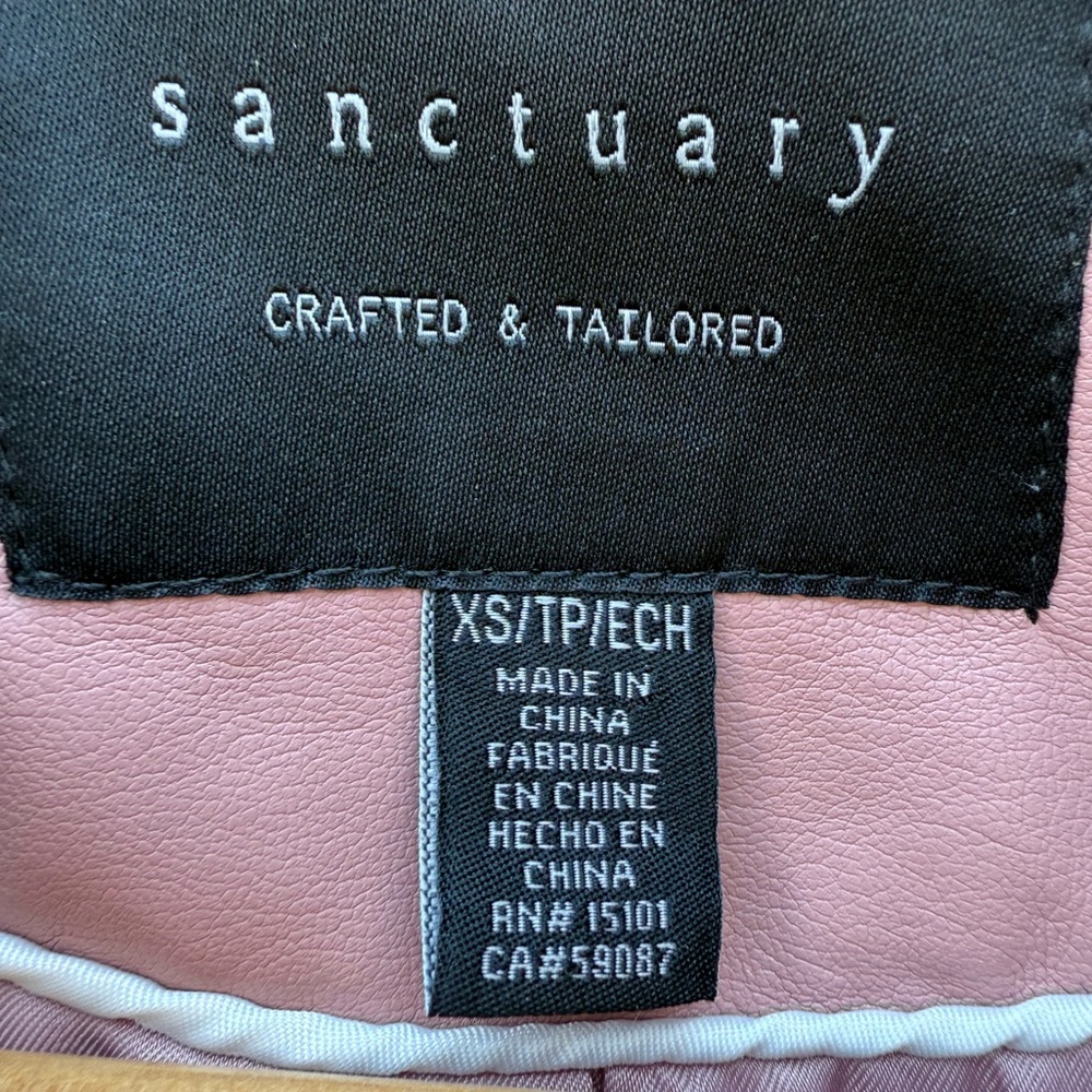 Sanctuary Faux Leather Blazer Jacket Corset Back Tie Pink Women’s XS - Picture 14 of 16
